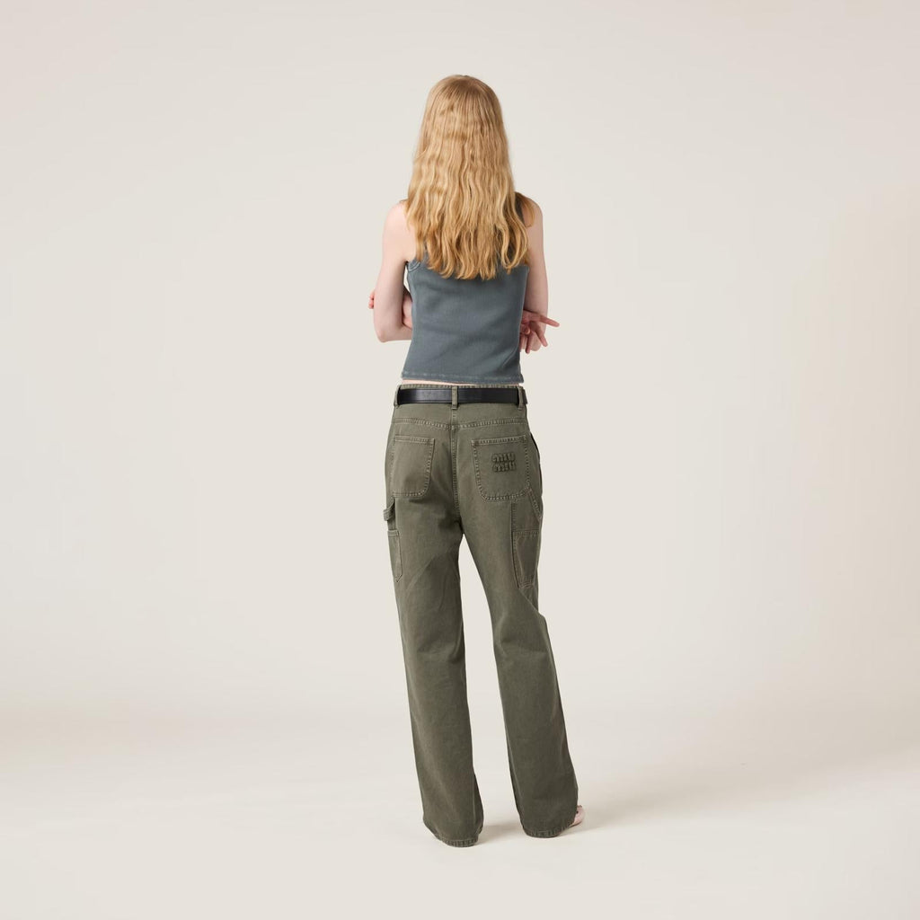 Top en jersey côtelé brodé – Miu Miu