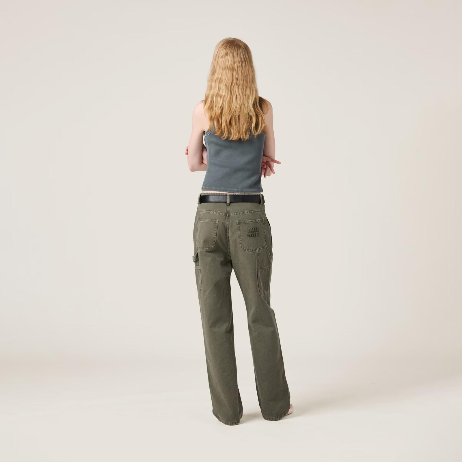 Top en jersey côtelé brodé – Miu Miu